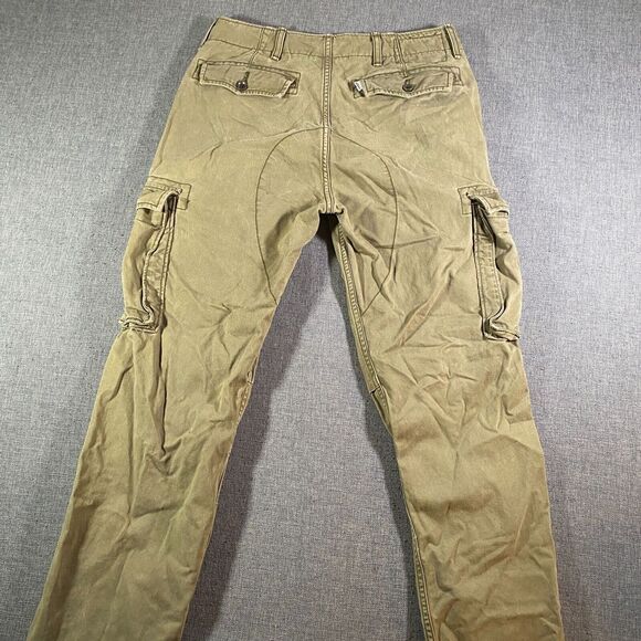 Levis Pants Mens 28x27 Brown‎ Cargo Pockets White Tab Cotton Hiking Utility - Picture 1 of 10